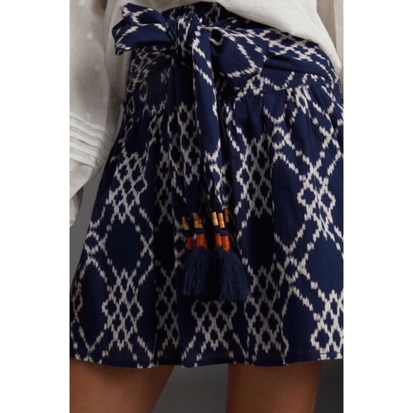 NWT ANTHROPOLOGIE RIMBAUD TIE-WAIST MINI SKIRT - Picture 2 of 8